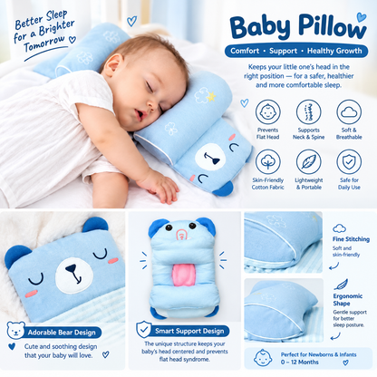 HKShops™ Baby Comfort Pillow | Soft Head & Neck Support